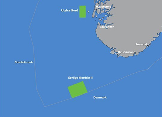 The areas Sørlig Nordsjøen II and Utsira Nord have been opened for applications for renewable energy production