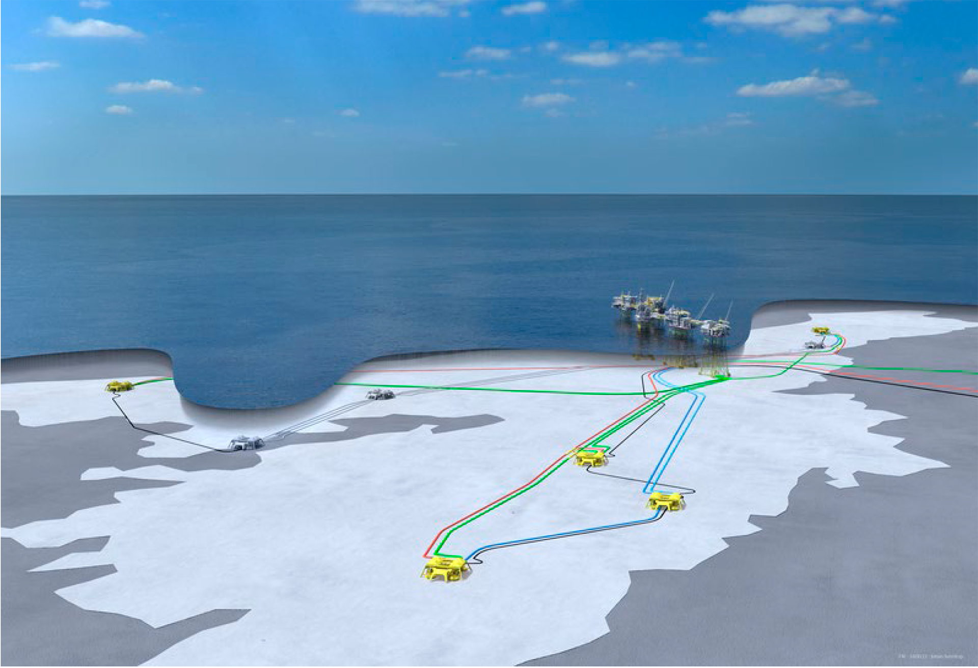 Figure 3-3 Johan Sverdrup construction phase 2 (illustration: Equinor)