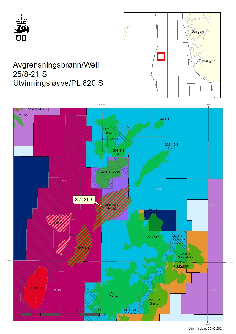 Map of well 25-8-21-S