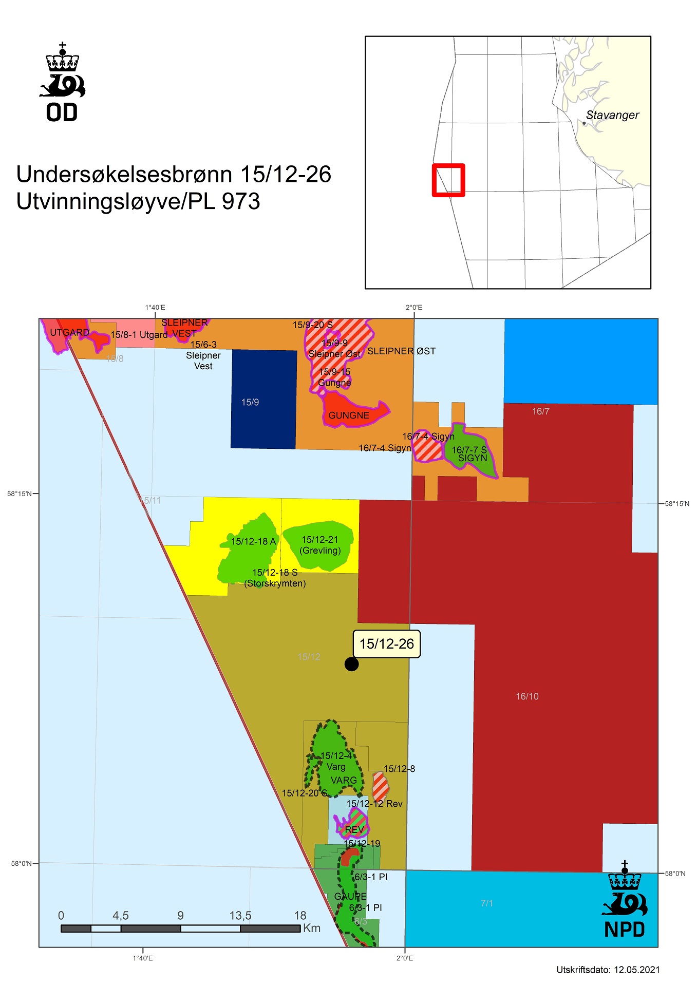 Map of well 15-12-26-T2
