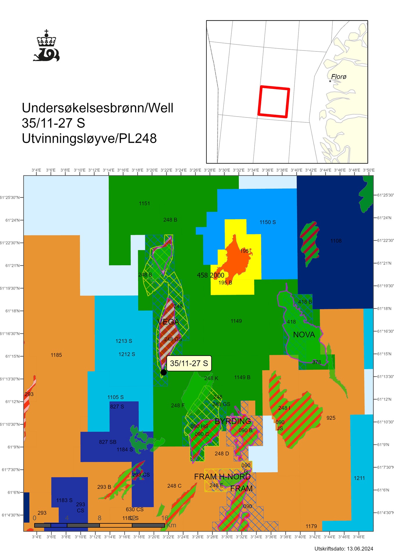 Well showing the location of well 35/11-27 S.