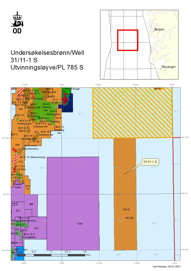 Map of well 31-11-1-S
