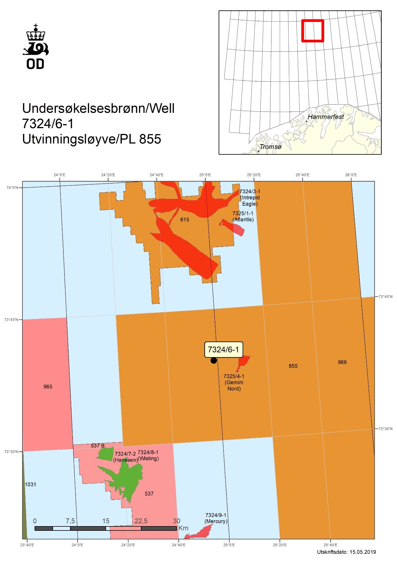 Map of well 7324-6-1