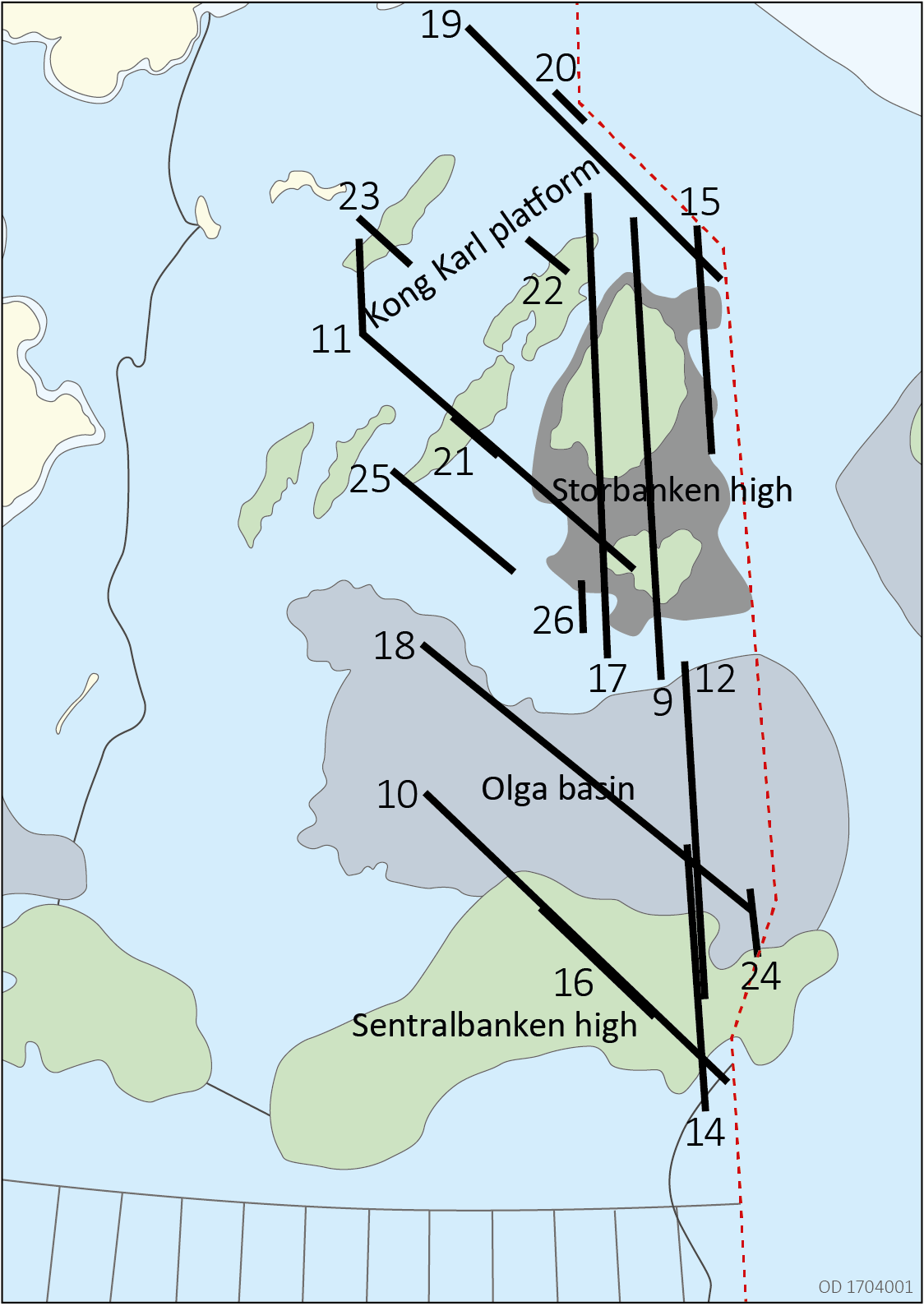 Figure 8. Location of seismic profiles.