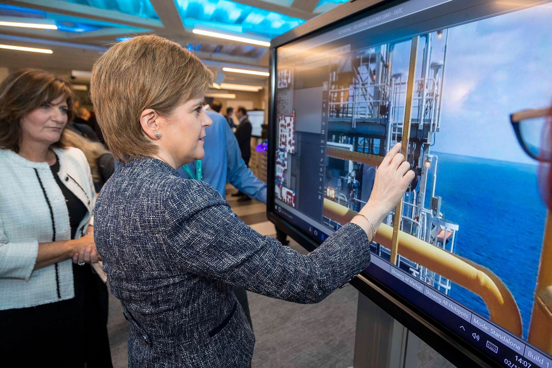 Forward-looking. Nicola Sturgeon, Scotland’s first minister, looks into the future. (Photo: Oil & Gas Technology Centre)