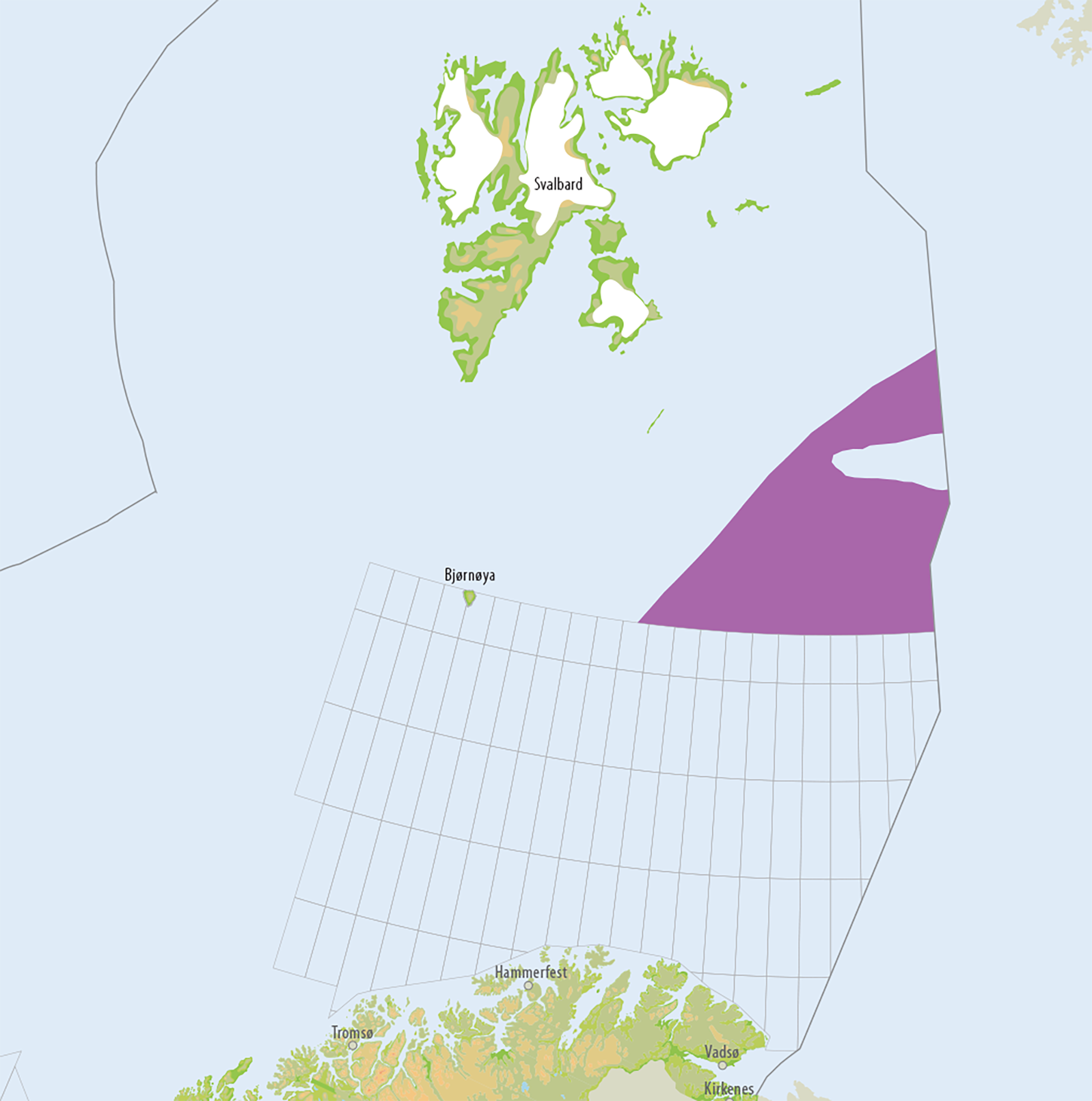 Figur 31. Utbredelse av letemodellen av undre trias alder i kartlagt del av Barentshavet nord.