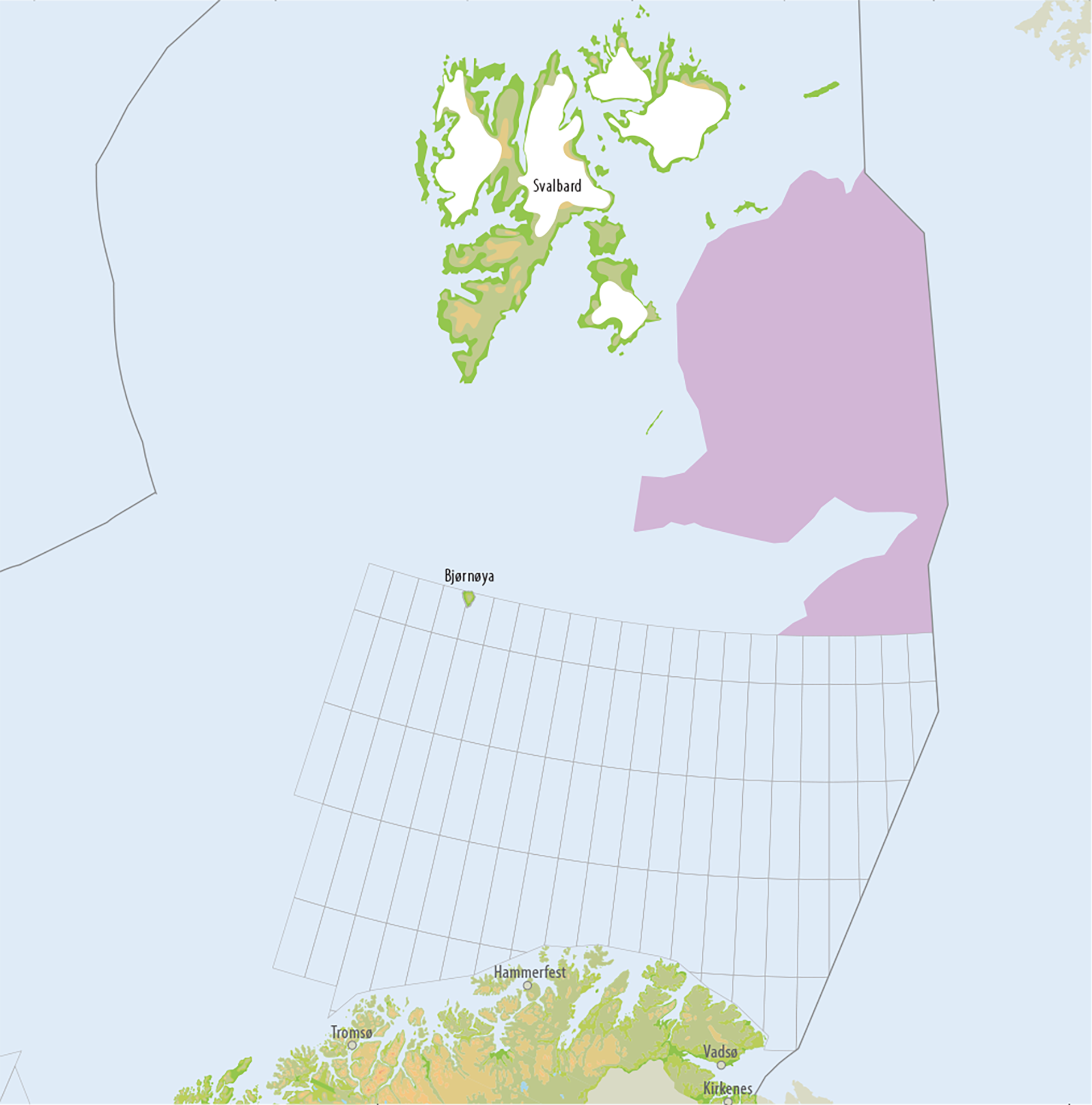 Figur 33. Utbredelse av letemodellen av karn og nor alder i kartlagt del av Barentshavet nord.