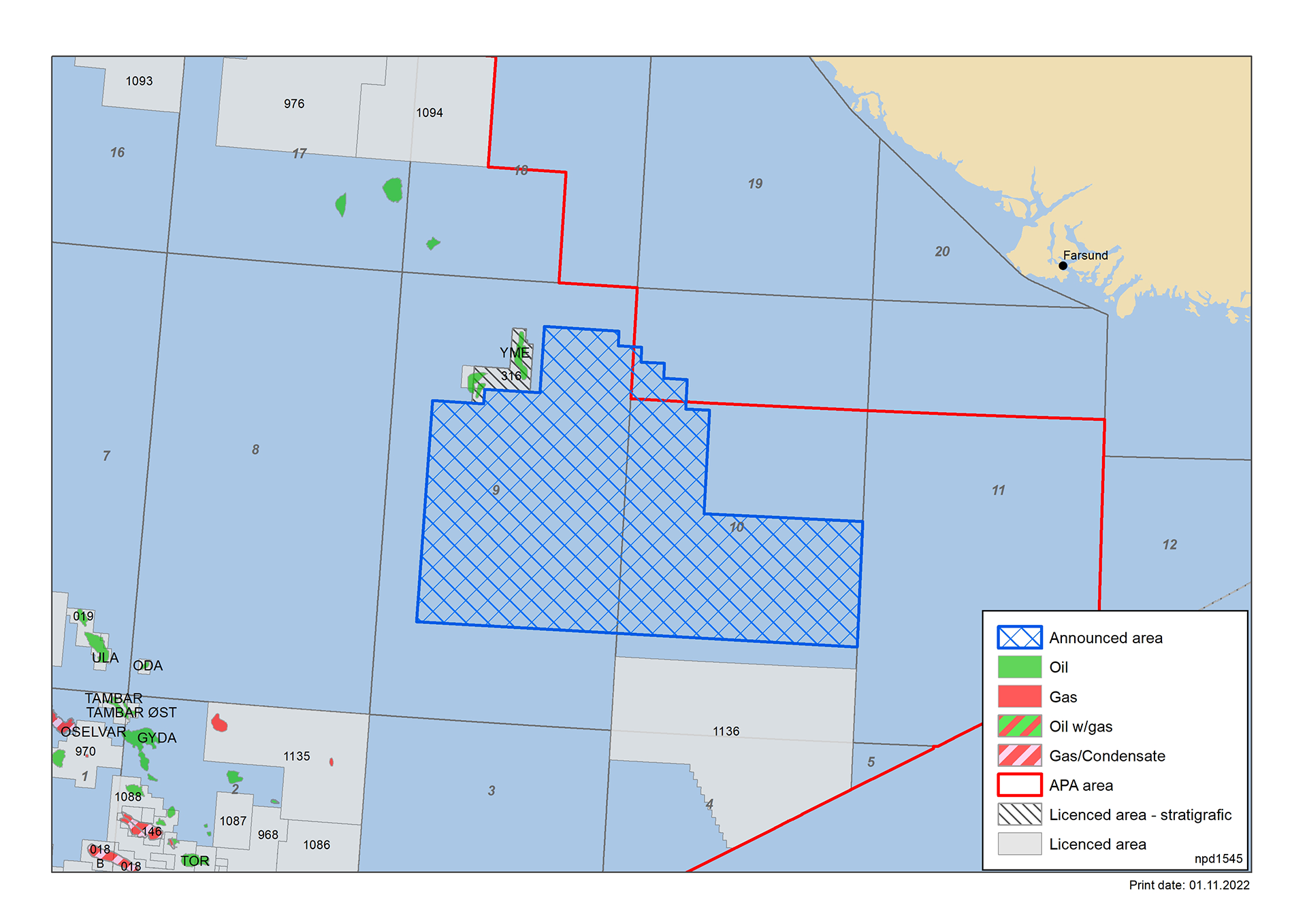 Map of available acreage, 2022-2