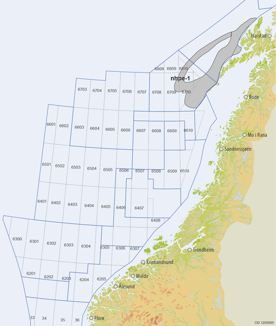 Norskehavet - grunnfjell letemodell