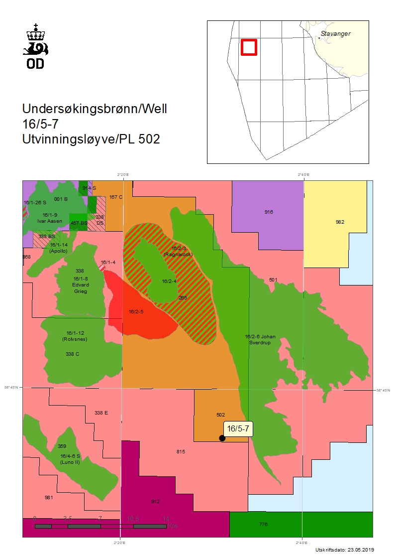 Map of well 16-5-7