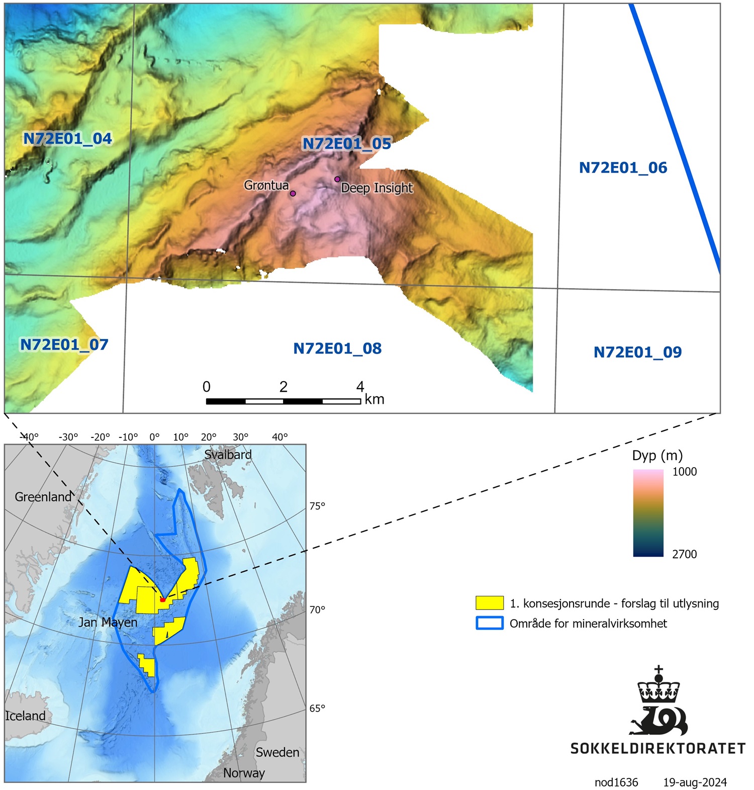 Map showing the location of the sulphide deposit