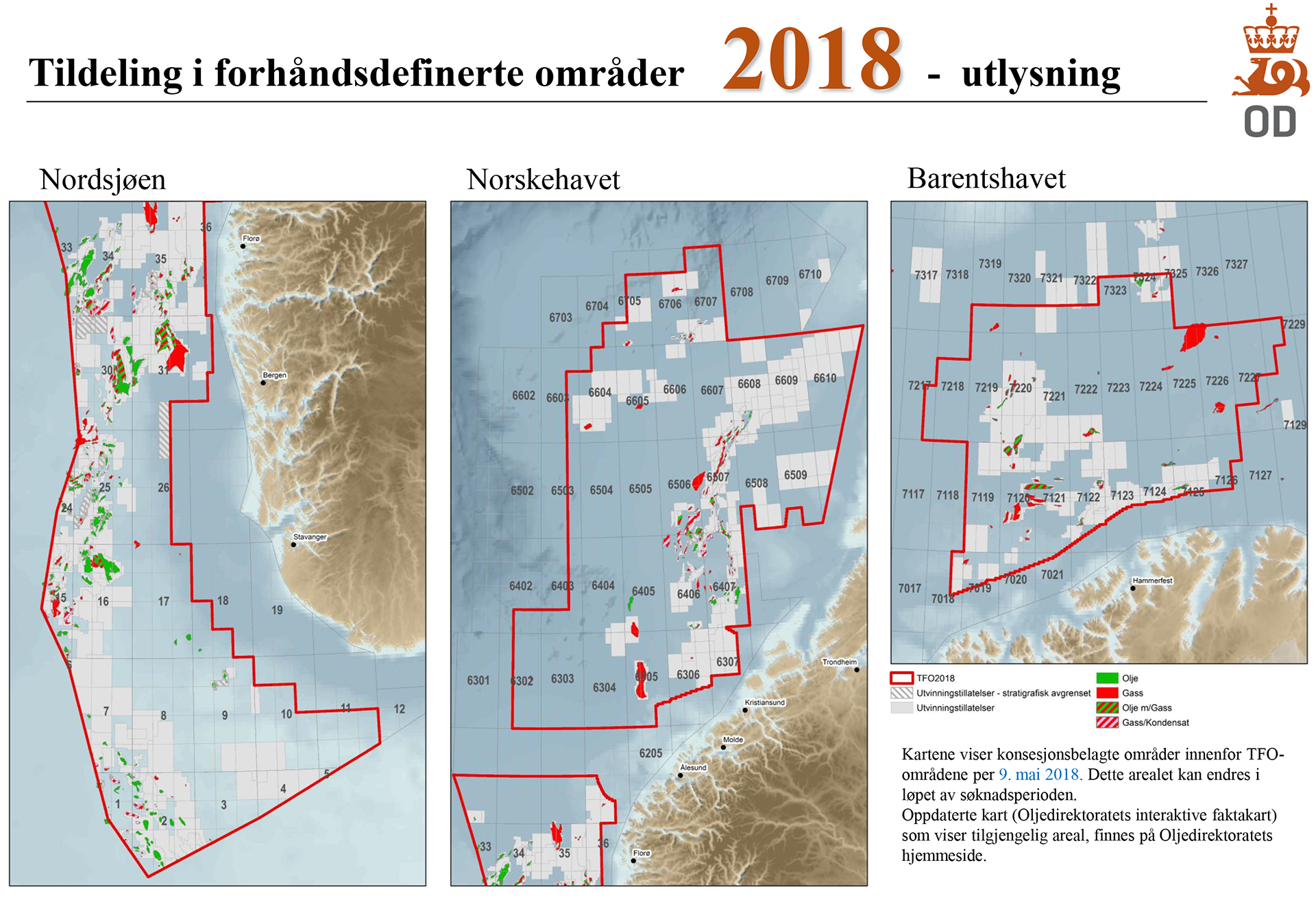 Kart over søkbart areal i forhåndsdefinerte områder ved utlysningstidspunkt