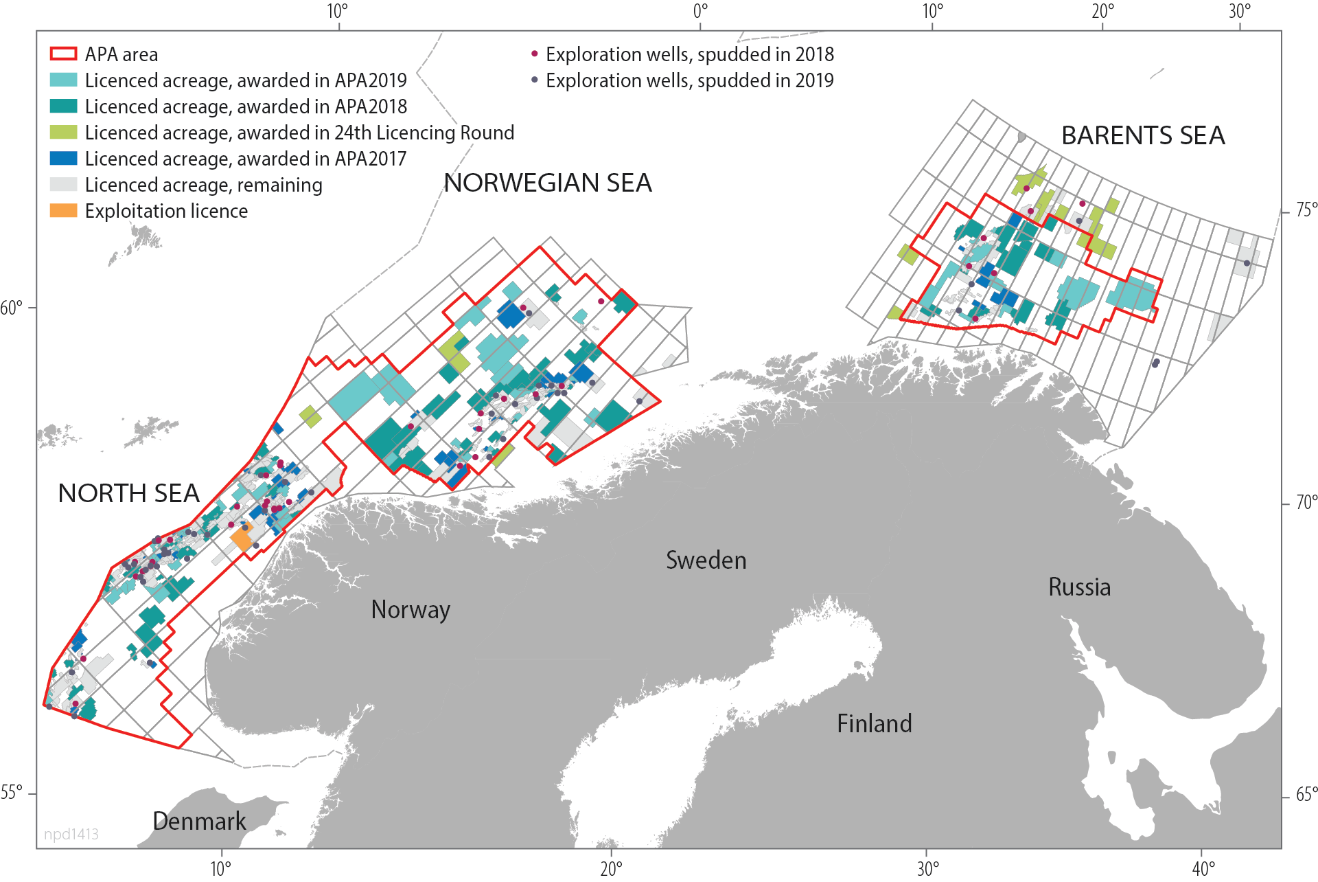 Figure 2.12 Area licensed on the NCS at 31 December 2019