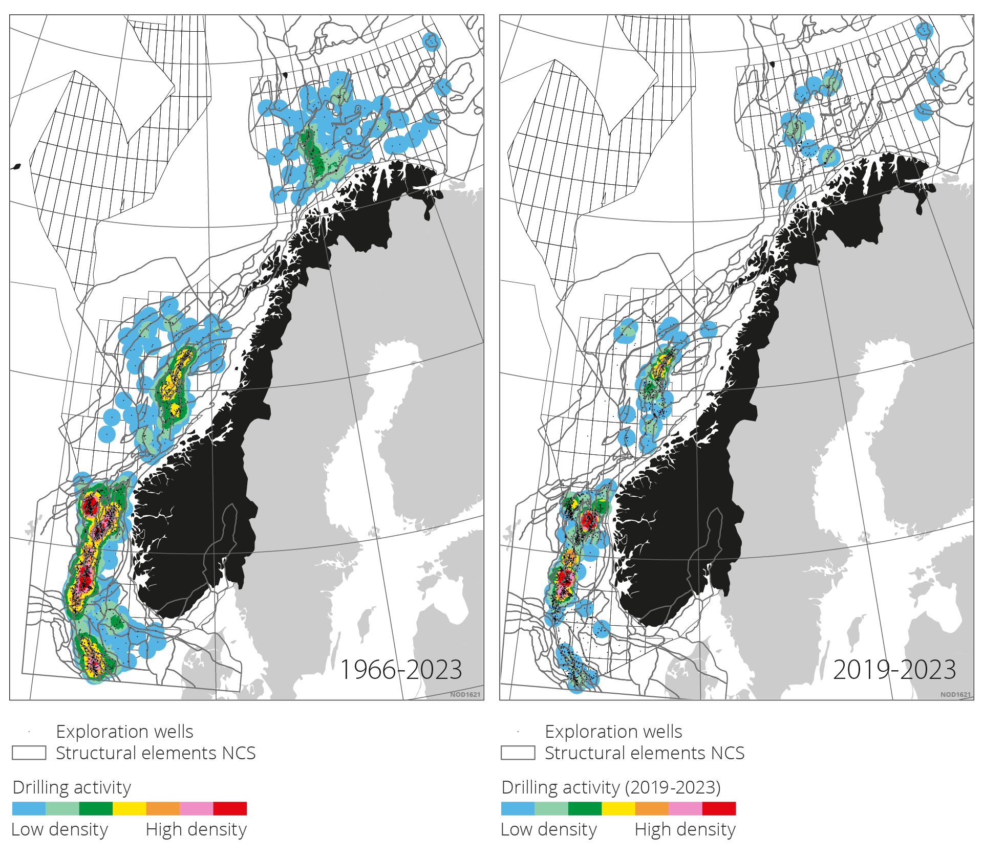 Figure 5.25 The maps illustrate well density.